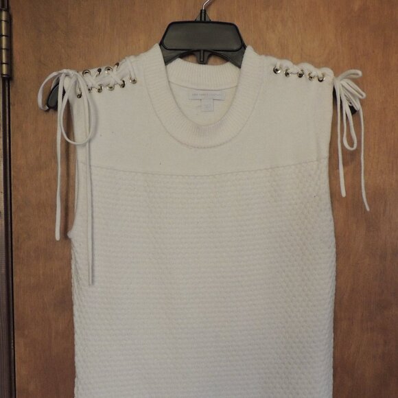 New York & Company White Textured Knit Sleeveless Midi Dress Size L - Picture 2 of 6